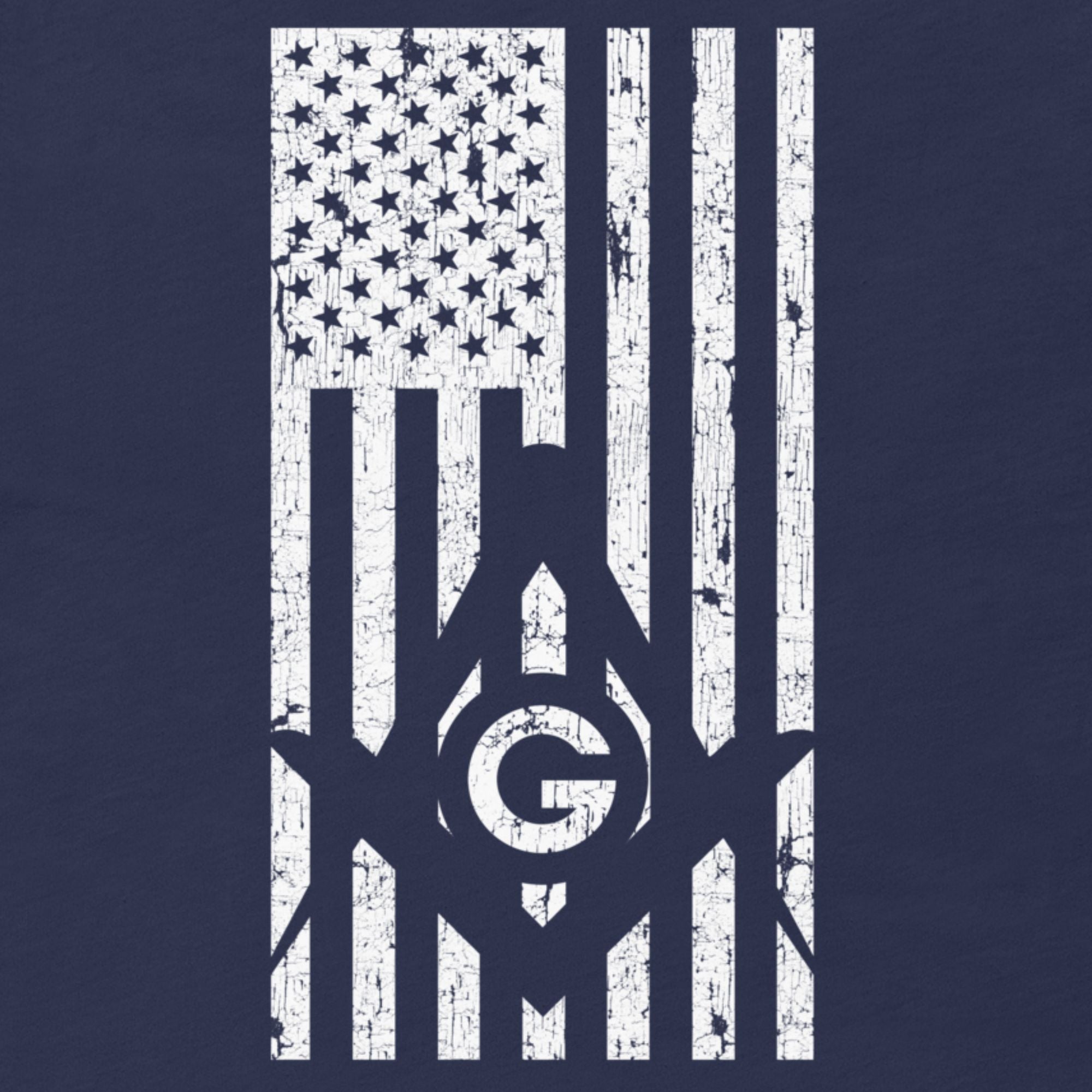 Square and Compass with G and Flag T-Shirt