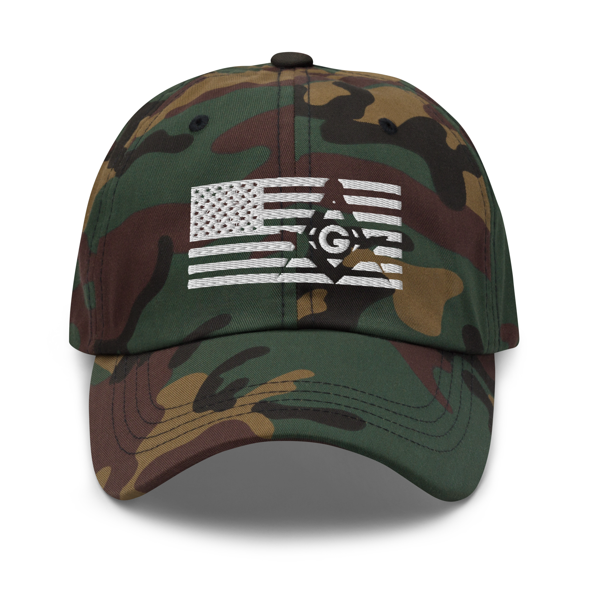 Square and Compass with G and Flag Classic Dad Hat