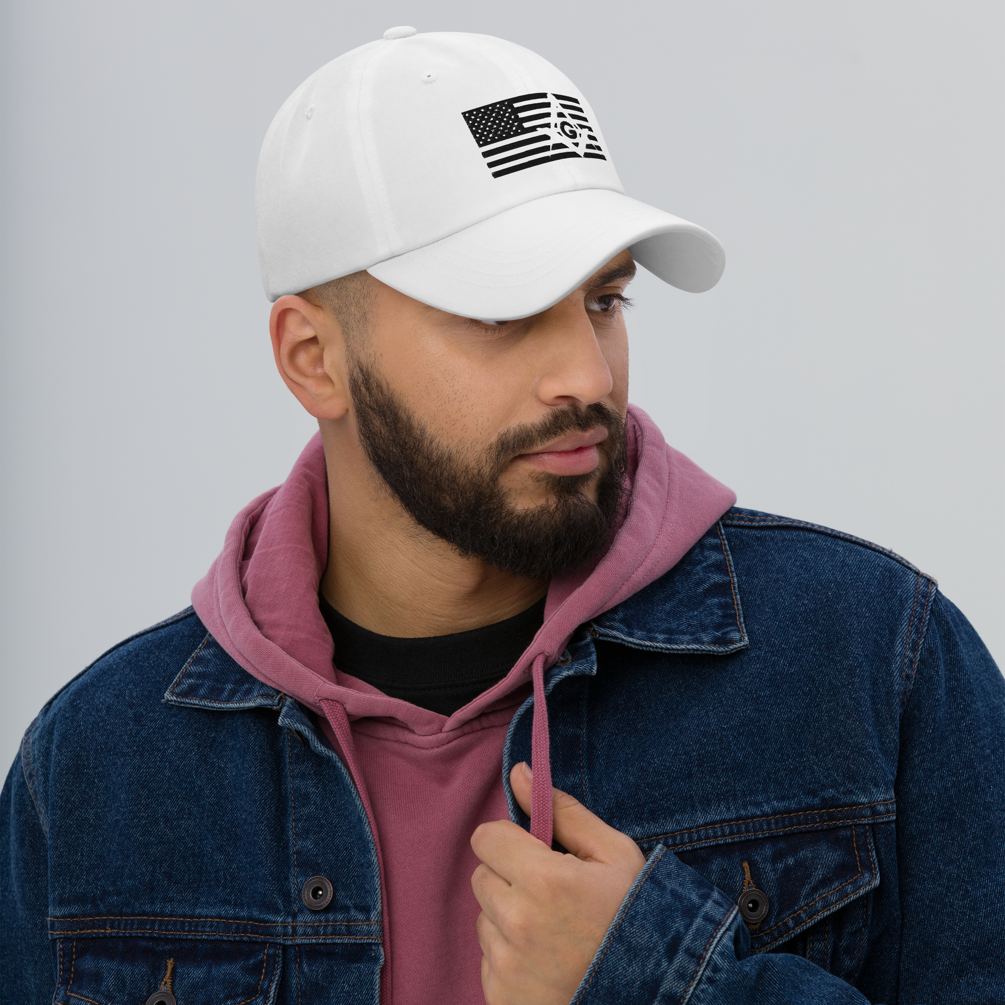 Square and Compass with G and Flag Classic Dad Hat