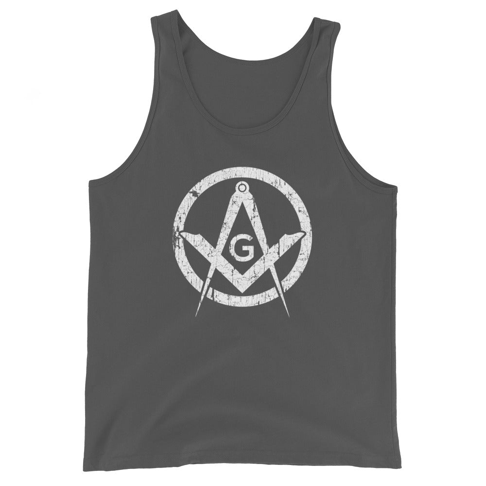 Square and Compass Distressed Tank Top