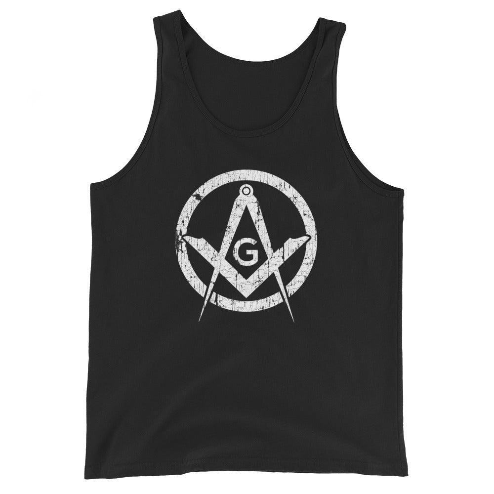 Square and Compass Distressed Tank Top