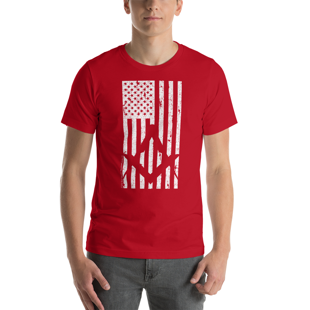 Square and Compass with Flag T-Shirt