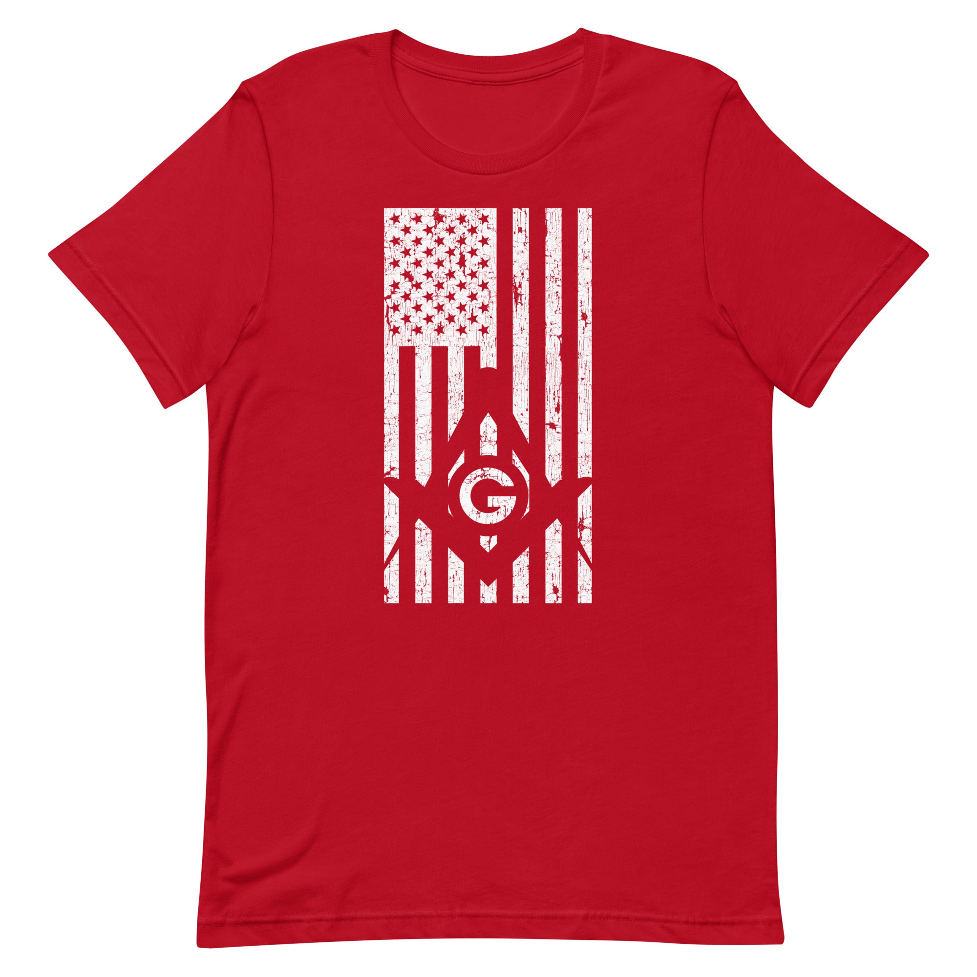 Square and Compass with G and Flag T-Shirt