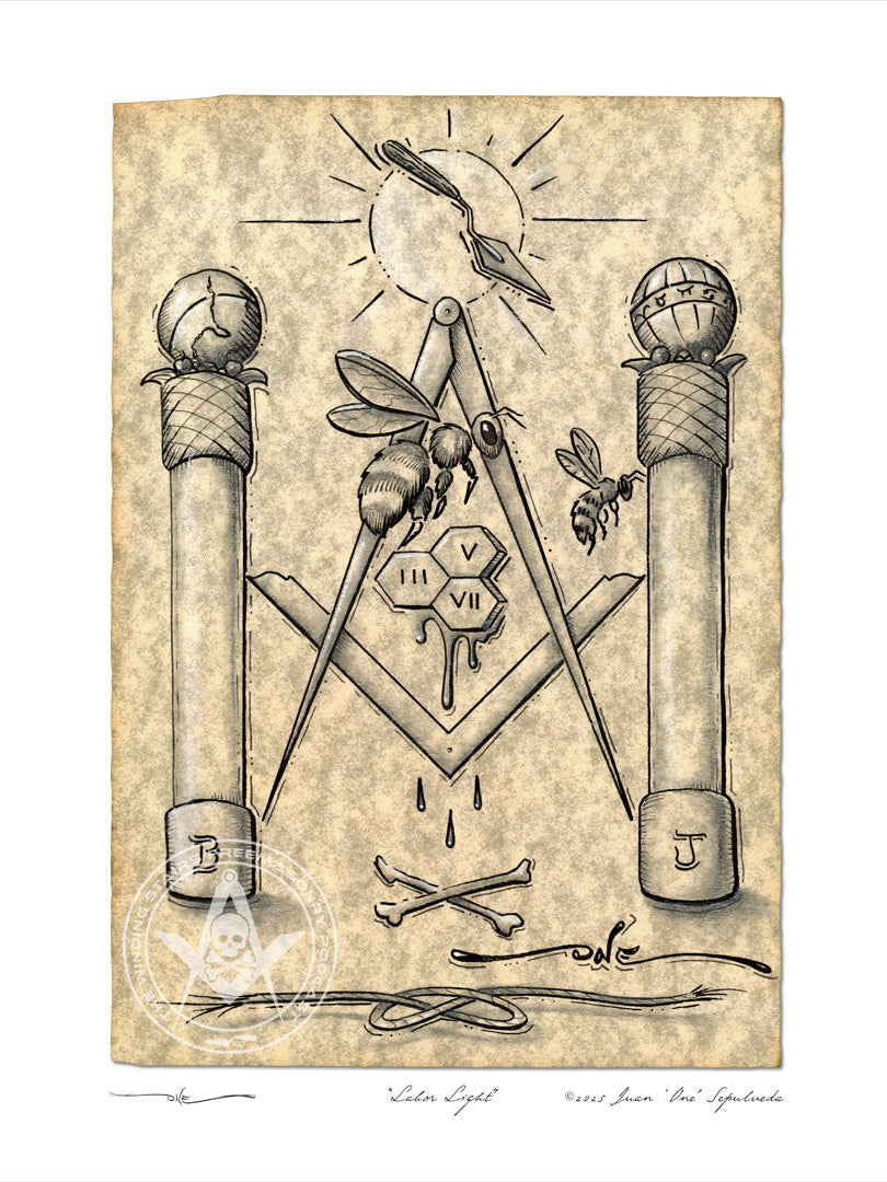 Labor Light - Masonic Art Print | The Winding Stairs