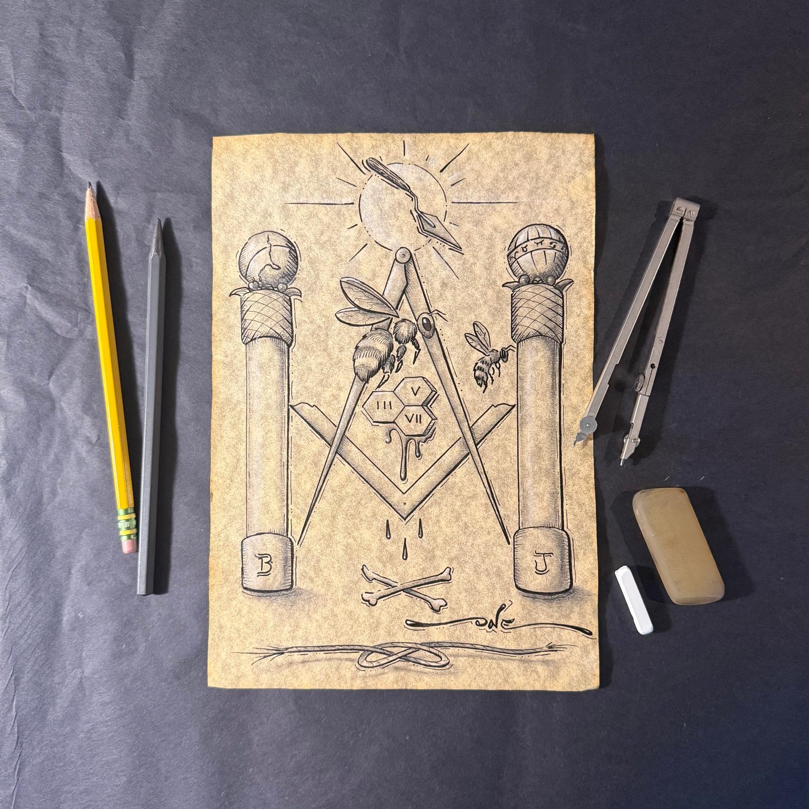 Labor Light - Masonic Art Print | The Winding Stairs