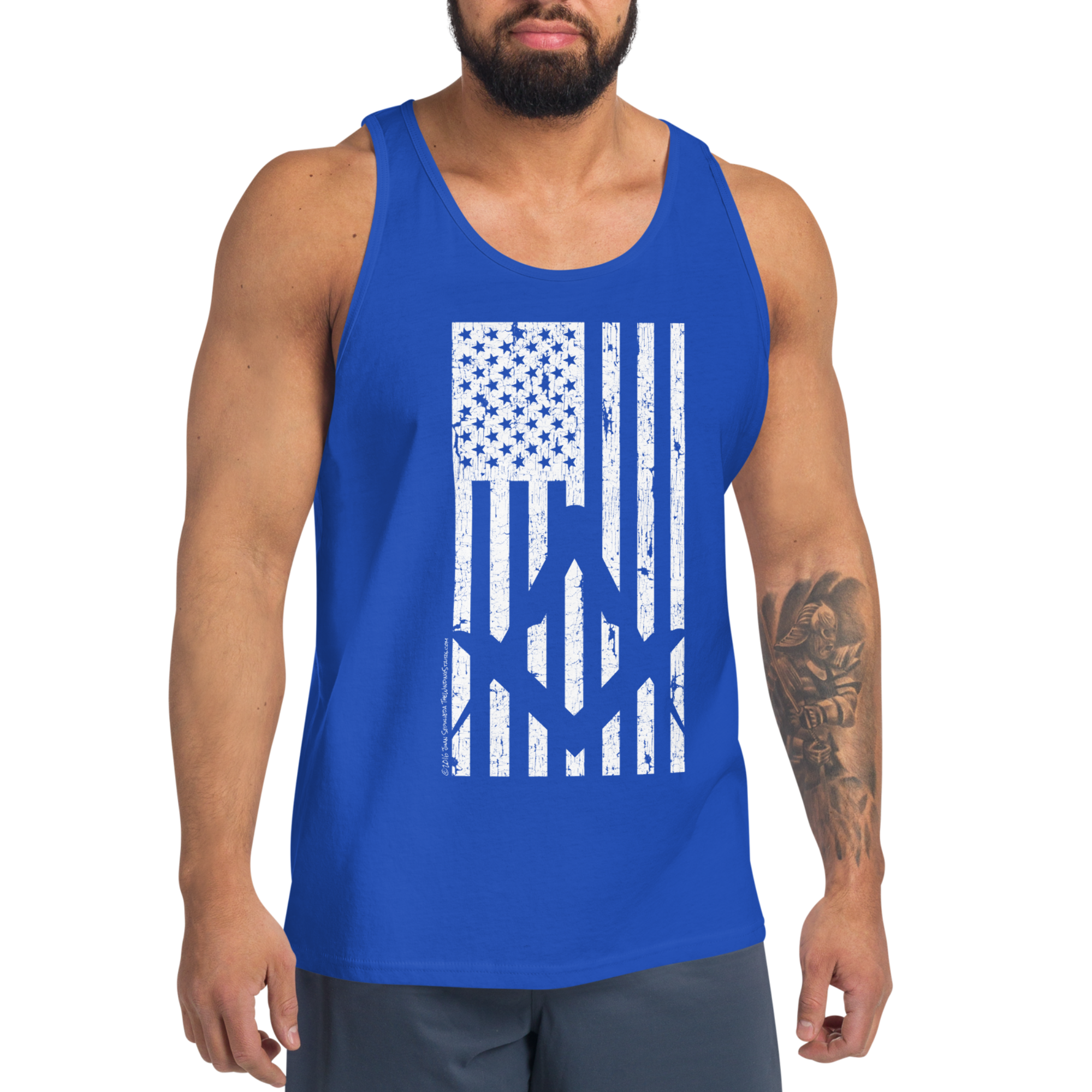 Square and Compass with Flag Tank Top